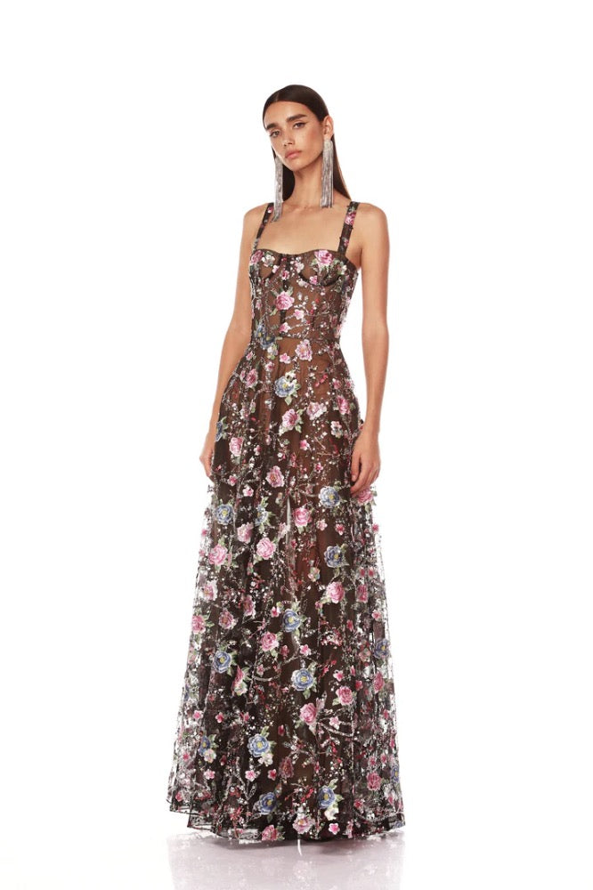 Midnight  Floral Multi Gown