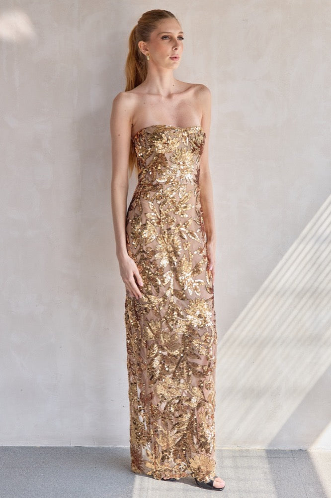 Dahlia Gold Multi Gown