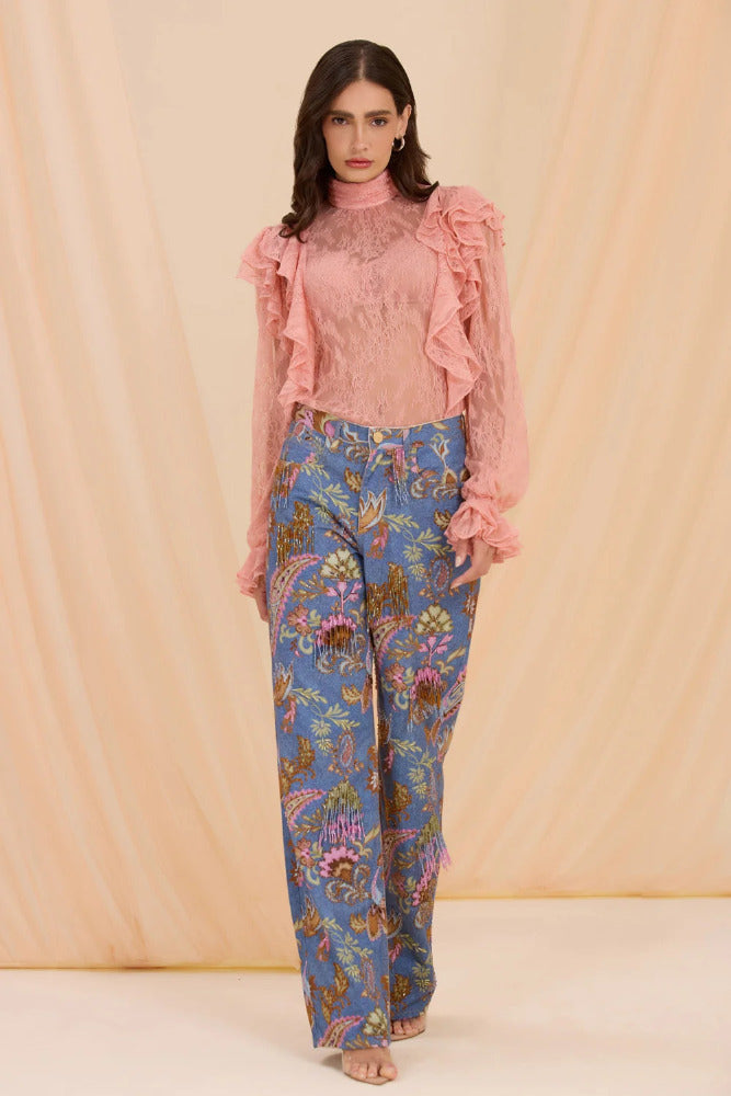 Boho Denim Pants