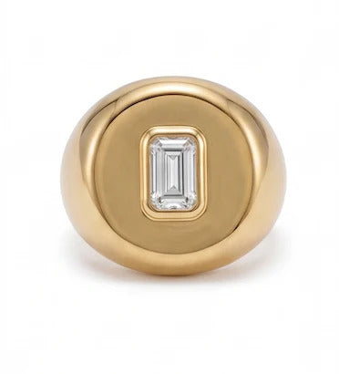 Gold Diamond Signet Ring