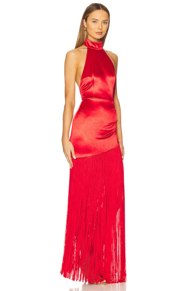 Bali Halterneck Red Gown