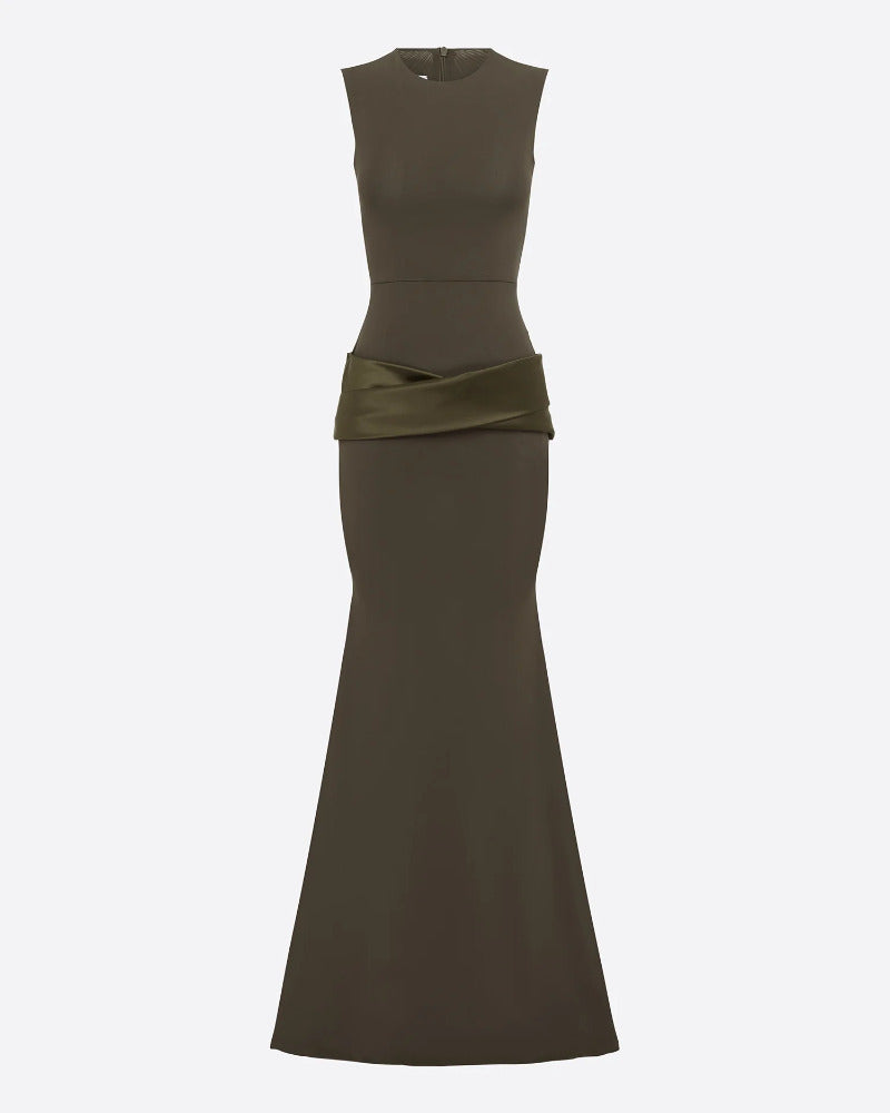 Sleeveless Gown in Stretch Mesh