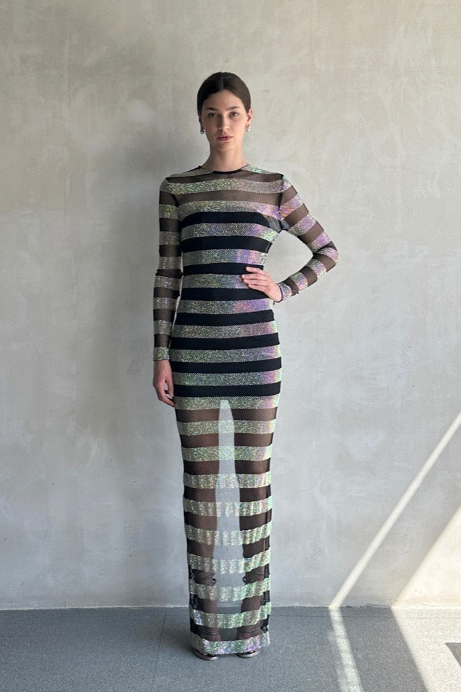 Webb Striped  Gown