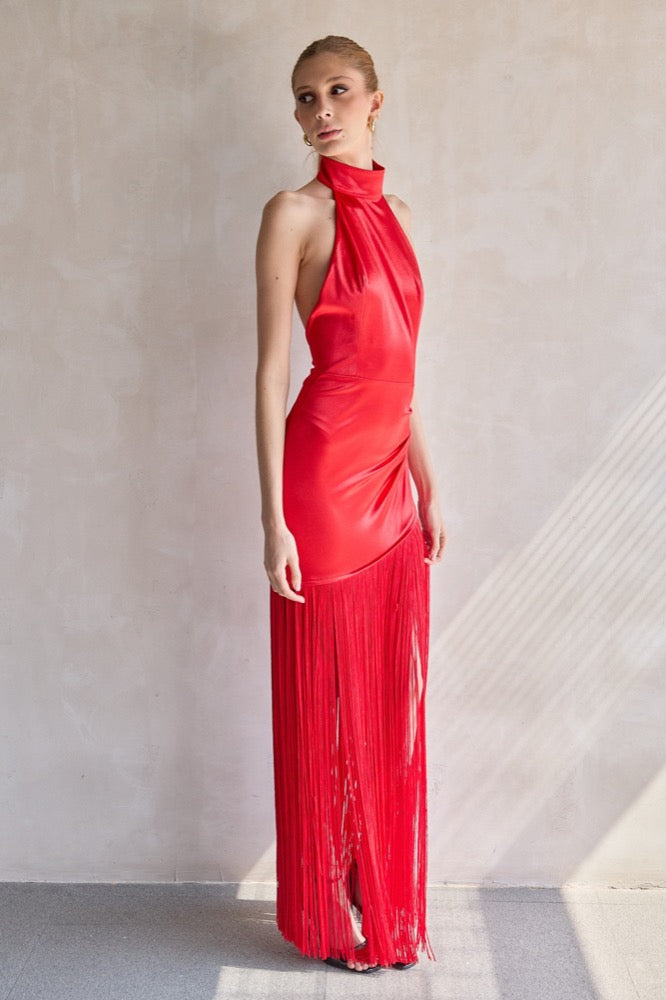 Bali Halterneck Red Gown