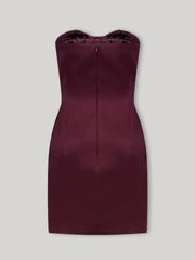 Noêlie Strapless Mini in Blood Moon