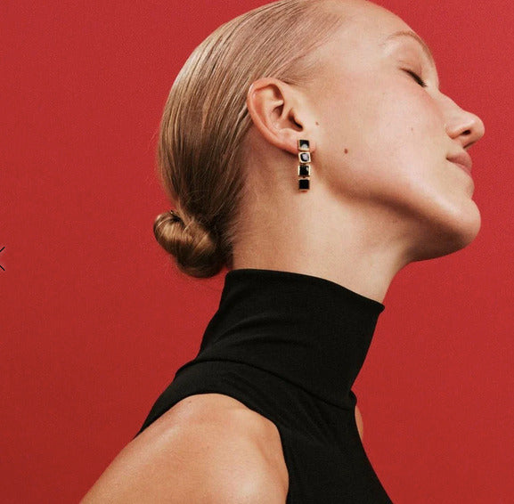 Archer Drop Earrings Gold
