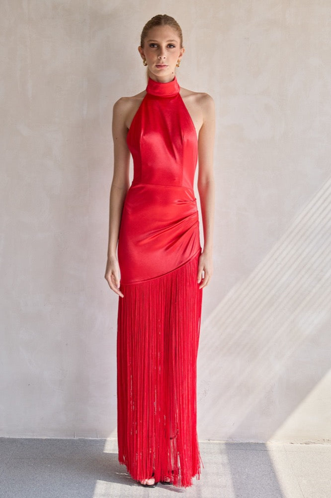 Bali Halterneck Red Gown