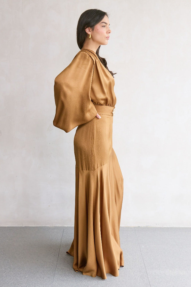 Carmen Copper Maxi Dress