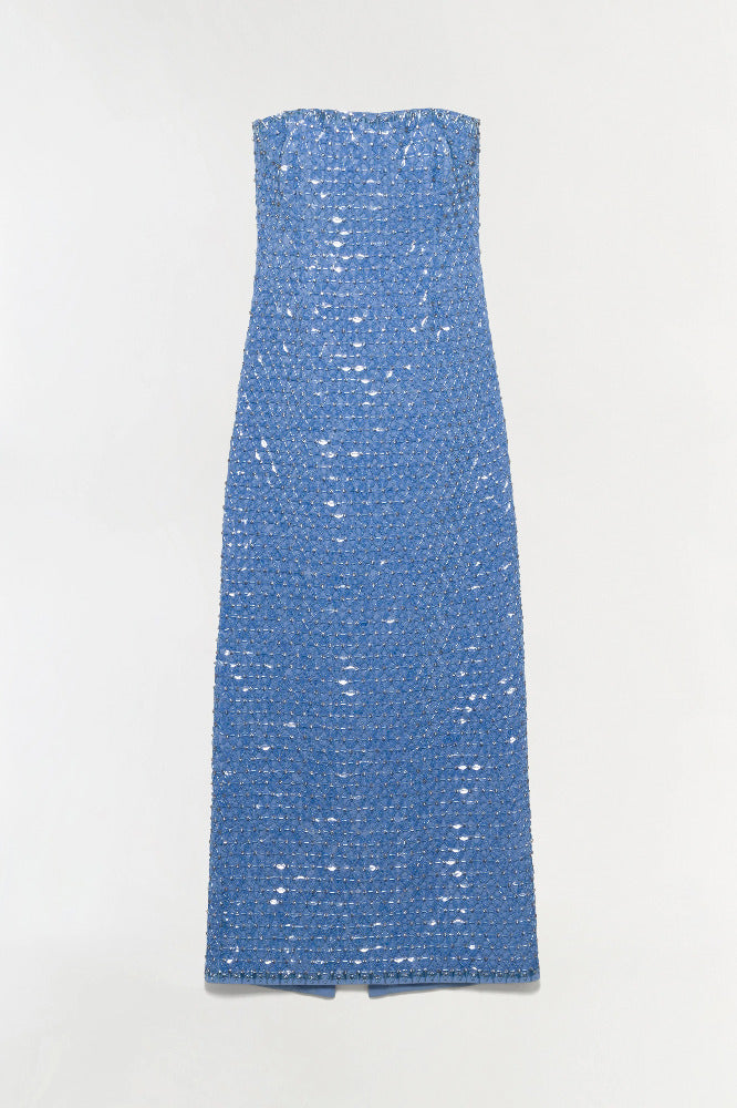 Vanessa Embellished Bustier Midi Dress