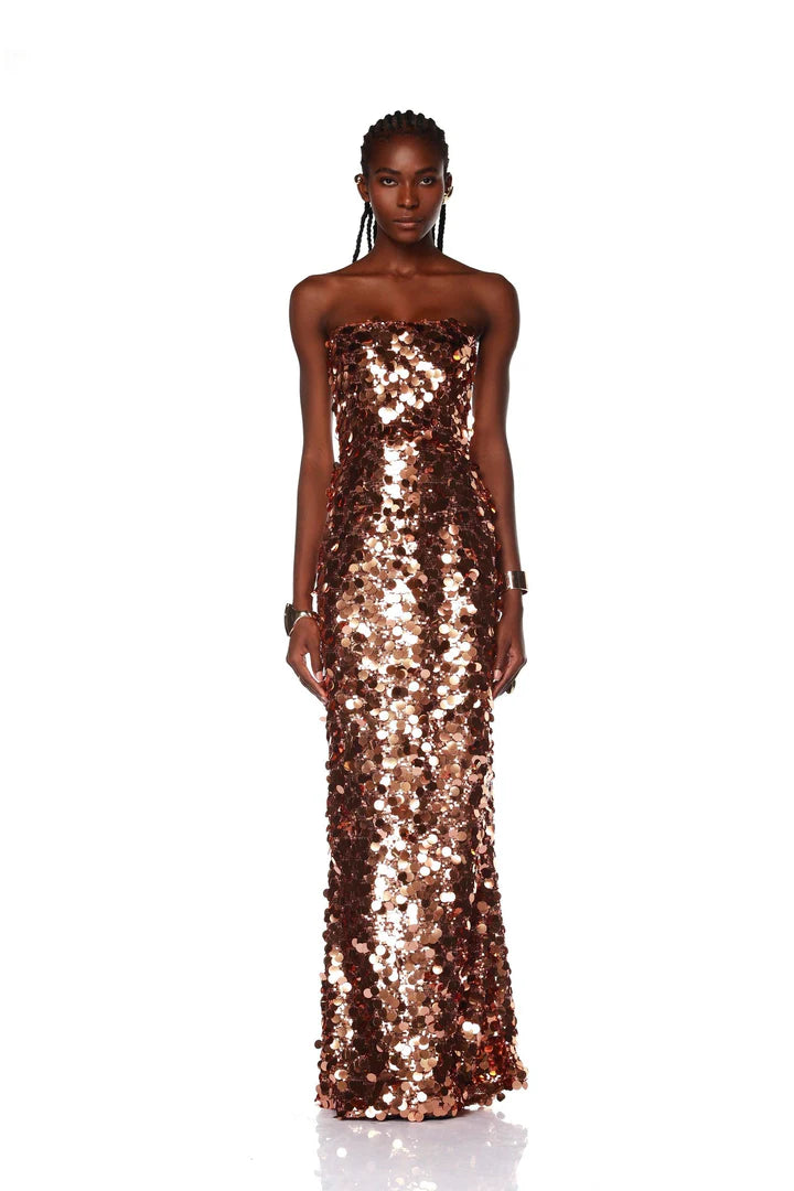 Farah Strapless Gold Gown BALBINA