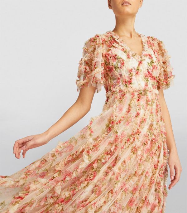 Waltzing Blooms Ruffle Gown